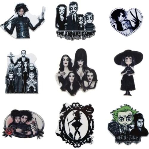 Horror Ghost Witch Bat Movie Film Flat Back Planar Resin Cabochon DIY Acrylic Accessories Mobile Phone Case Headband,5Yc19672