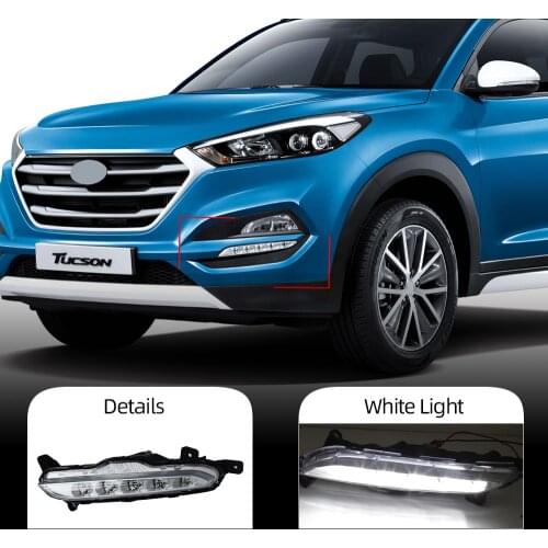LED Daytime Running Lights For Hyundai Tucson 2015 2016 2017 2018 Daylight 12V DRL foglights headlight body kits Car Styling