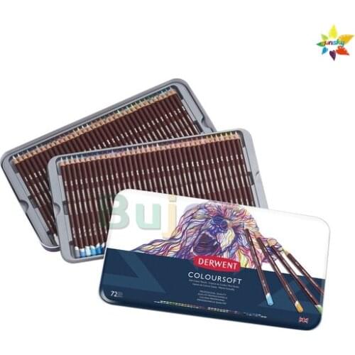 UK Derwent coloursoft series 12/24/36/72 color Soft and Oily silky colored pencil Hand painted design drawing art supplies