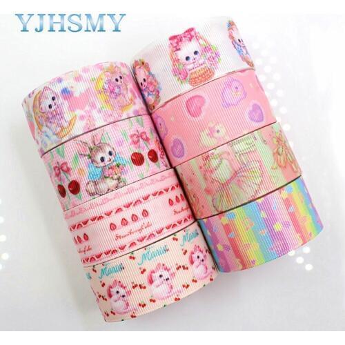 YJHSMY D-18317-10,25 mm 5 Yards Cartoon Printed grosgrain ribbons,DIY handmade Hair accessories,wedding gift wrap Material
