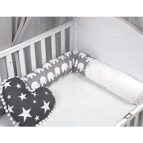 200cm Baby Bedding Baby Bed Protector Bumpers Baby Bed Cushion Crib Bumper Elephant Baby Crib Nursery