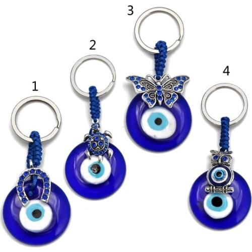 Evil Eye Keychain Car Good Luck Lucky Charm Protection DIY Key Chains Wall-mounted Door and Window Decorations for Men