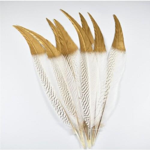 100Pcs Dipped Gold Silver Pheasant Tail Feathers Wedding Decorations lady amherst Pheasant chicken feathers For Crafts DIY plume