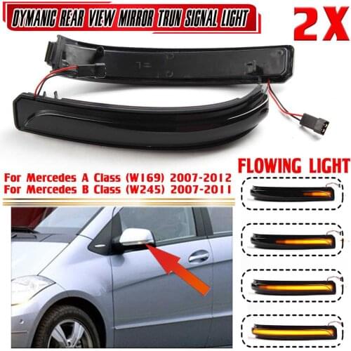 2x LED Turn Signal Blinker Lights For Mercedes For Benz A B Class W169 W245 2007-2011 2012 Side Rearview Mirror Light 2008 2009