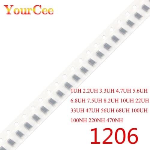 20Pcs 1206 SMD Inductor 1UH 2.2UH 3.3UH 4.7UH 5.6UH 6.8UH 7.5UH 8.2UH 10UH 22UH 33UH 47UH 56UH 68UH 100UH 100NH 220NH 470NH