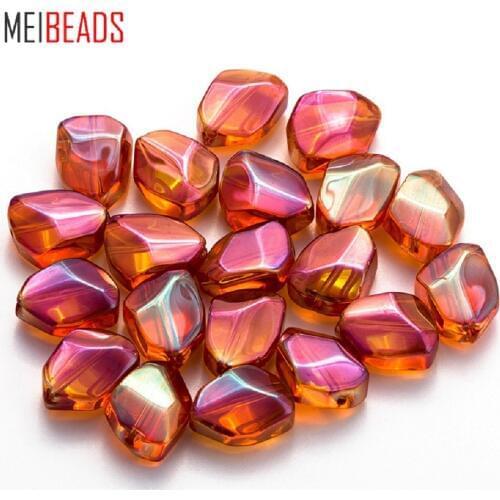 MEIBEADS 20pcs/lot Colorful Crystal Irregular Shape Beads For Accessories Bracelet DIY Fashion Jewelry Making EY6072