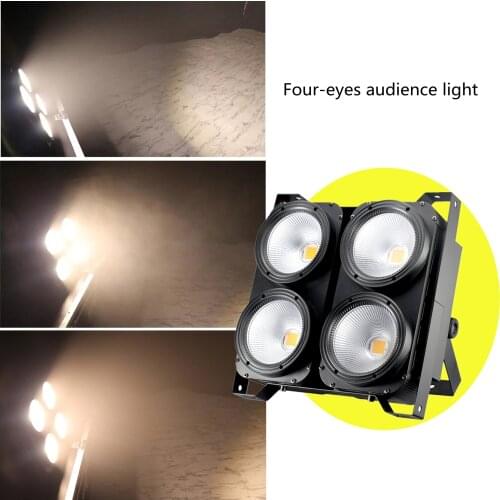 Four-eyes audience light 400W 4×100W COB LED blind light 4 eyes COB cold and warm white tone High-power DMX stage lighting