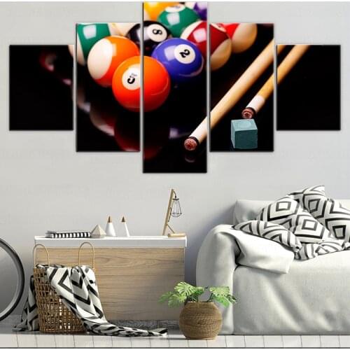 HD Prints 5 Panels Canvas Prints Painting snooker Wall Art Picture for Living Room Wall Decor Home Decoration frame