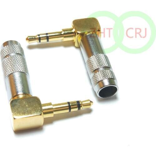 50pcs 3.5mm Stereo 3 Pole Male Plug 90 degree Audio Connector adapter solder