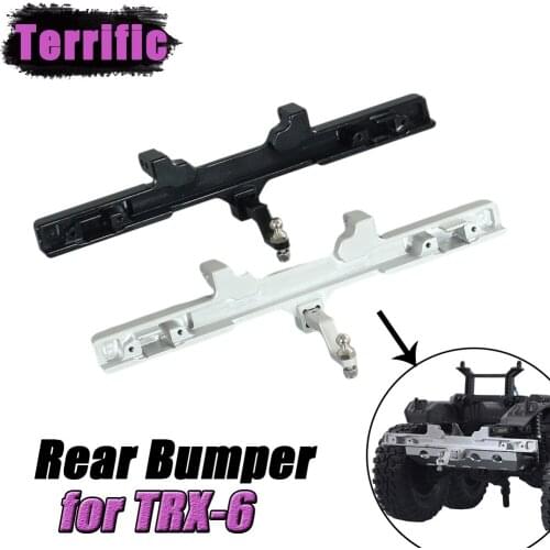 Aluminium Rear Bumper with Trailer Hook and Mini Tail Light Mount Holes for 1/10 RC Crawler Traxxas TRX-6 G63 6x6 Upgrade Parts