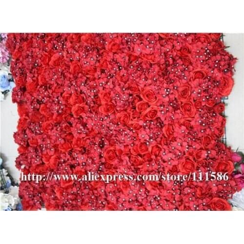 Free Shipping 10pcs/lot red Artificial flower wall wedding decoration backdrop flowers road lead flowers