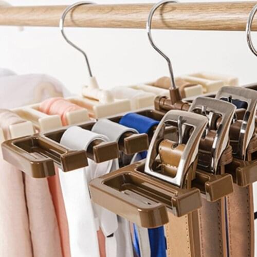 Household Belt Storage Rack with Hook Hanging Finishing Tie Shelf Scarf Hanger Multifunction Wardrobe Closet Organizer Holder
