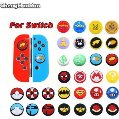 ChengHaoRan Joystick Cover Thumb Stick Grip Cap Skin For Nintend Switch NS Joy-Con Controller Pokeball Gamepad Thumbstick Case
