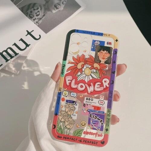 Street Fashion Retro Rose Daisy Phone Case For iphone 12 mini pro max 11 7 8 plus x xr xs max SE2020 phone Back covers