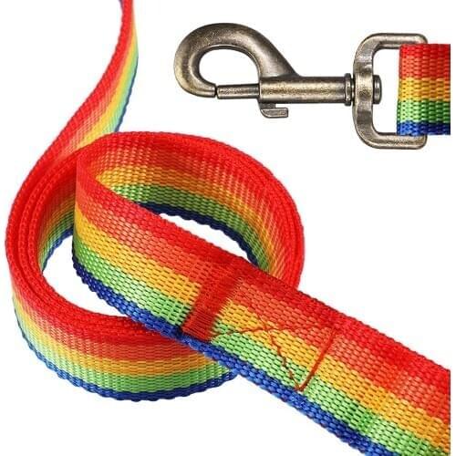 Colorful Dog Leash, Durable and Smooth Leash, Easy-To-Use Collar Hook, Portable Small Dog Rainbow Leash for Training and Walking