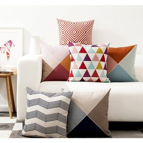 Decorative Throw Pillow Case Cover Geometric Geometry Cushion Cover Decoration For Sofa Home Capa De Almofadas 45x45cm