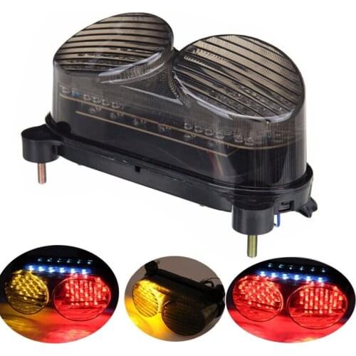 For Kawasaki ZR7S ZX6R ZX900 ZX9R ZZR600 Motorcycle Flasher Lens Stop Light Integrated LED Rear Tail Light Turn Signals Light