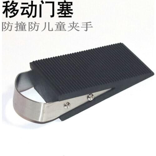 1Pc Rubber Door Stopper Wedge Block Guard Wind Dust Blocker Stopper Protector for Home Children Office with Stainless Steel