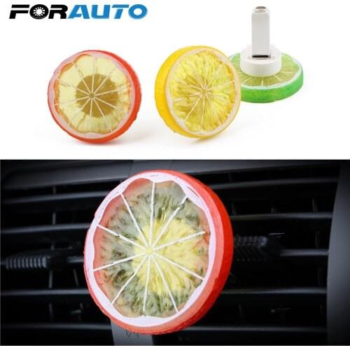 FORAUTO Car Air Freshener Solid Fragrance Air Conditioner Vent Clip Lemon Shape Auto Outlet Perfume Car-styling Accessories