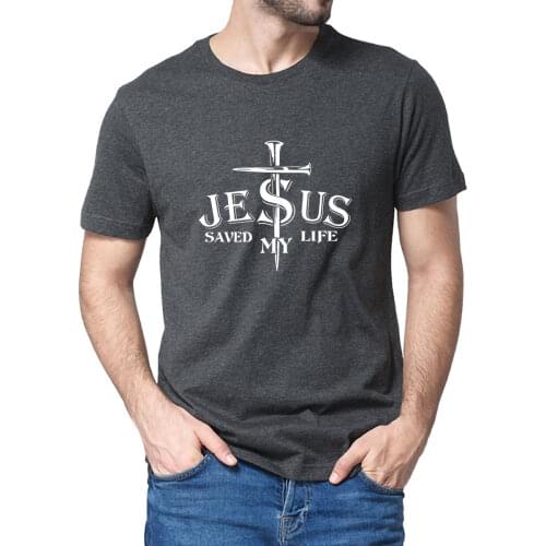 Jesus Saved My Life Cross Print John 3:16 Jesus Lord Of Lords Cross Christian Faith Mens 100% Cotton Novelty T-Shirt Women Tee
