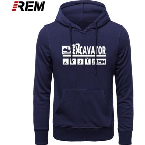 REM Hoodies designer Evolution Excavator Construction Vehicle Machine Caterpillar Construction Worker Hobby Hoodies, Sweatshirts