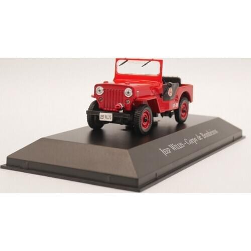 Ixo 1:43 JEEP Willys Corpo de Bombeiros Diecast Model Car Metal Toy Car