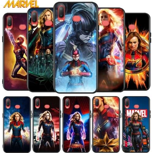 Captain Marvel for Samsung Galaxy A9 A8 Star A750 A7 A6 A5 A3 Plus 2018 2017 2016 Silicone Black Phone Case Soft Cover
