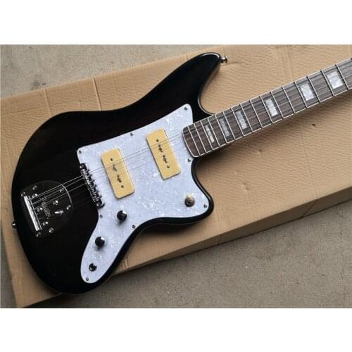 China guitar factory custom new Jaguar Guitar black electric guitar 2 cream pickup 62