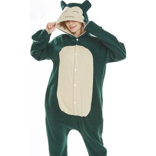 Anime Snorlax Kigurumi Jumpsuits pajamas Cotton Adult Cartoon Animal Cosplay Costume Home Sleepwear