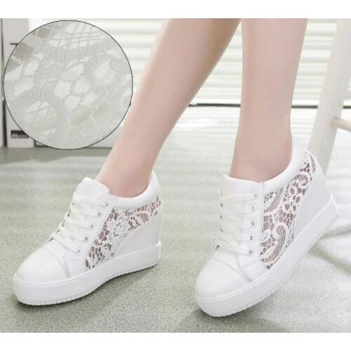 Fashion Wedge Women Footwear Height Increasing women Shoes Womens casual shoes Sneakers white black shoes women size 34-40