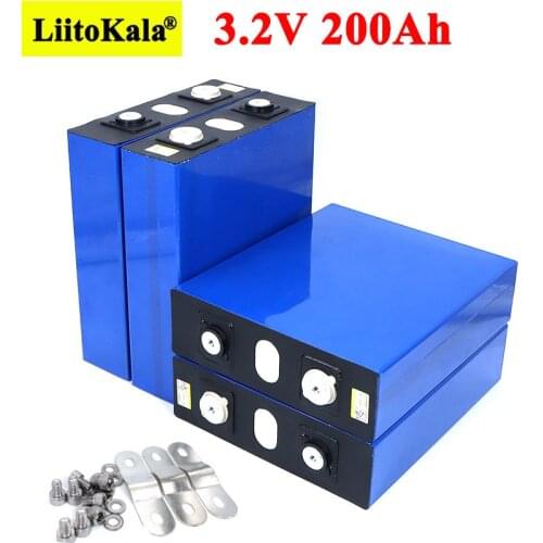 Liitokala 3.2V 200Ah LiFePO4 lithium battery 3.2v Lithium iron phosphate battery for 4S 12V 24V 16S battery inverter vehicle RV