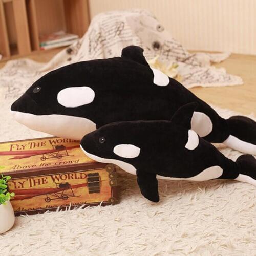 Soft Black And White Killer Whale Figurine Whale Plush Toy Super Soft Simulation Whale Child Pillow Birthday Gift Sofa Cushion
