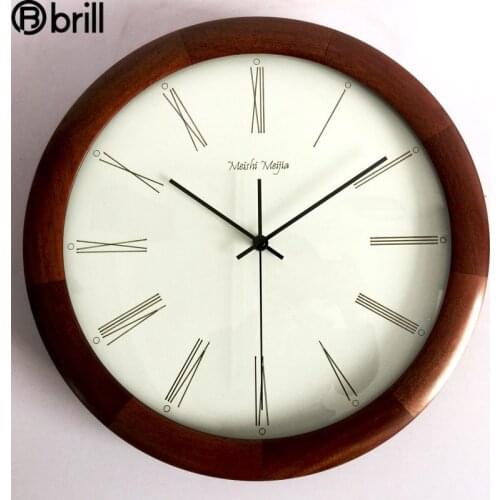 Nordic Large Modern Wall Clock Solid Wood Retro Japanese Clocks Wall Home Decor Living Room Wall Decorations Fashion Simple