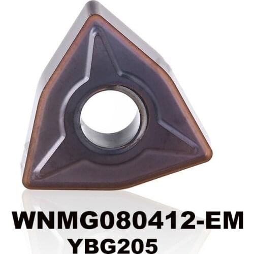 Original WNMG080412-EM YBG205 WNMG 080412 Carbide Inserts for Stainless Steel Turning Tool CNC Lathe Tools utensili tornio