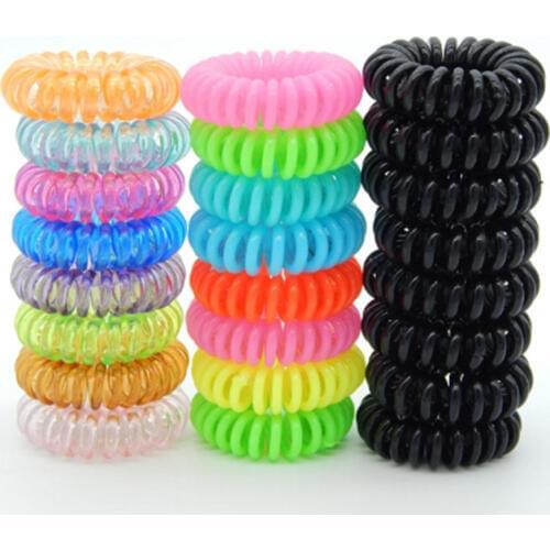 Clear Telephone Wire Elastic Hair Bands Plastic Spring Gum For Hair Ties No CreaseCoil Hair Tie Ponytail