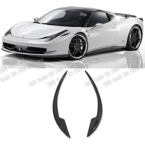 Real Carbon Fiber Front Bumper Splitters Flip Fins For Ferrari 458 Base Coupe 2 Door 2011 - 2013 Front Splitters Wind Knife