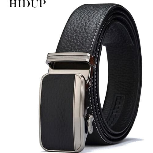 HIDUP New Design Formal Styles Automatic Belt for Men Top Quality 1st Layer Cow Cowhide Leather Ratchet Belts 35mm Width NWJ417