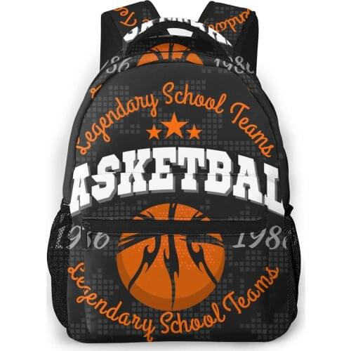 OLN Children Backpacks School Bag For Boys Basketball Emblem Teenagers Schoolbag Student Bookbags