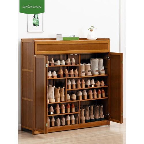 Shoe cabinet home large capacity entrance hall solid wood European ultra-thin simple modern shoe cabinet
