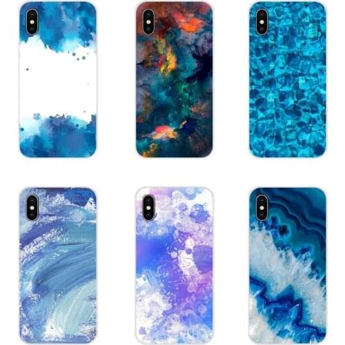 TPU Silicone Case Blue Ocean Watercolor Graffiti waves For Apple iPhone X XR XS 11Pro MAX 4S 5S 5C SE 6S 7 8 Plus ipod touch 5 6