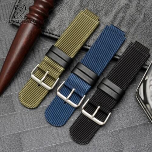 For AE-1200WH/SGW-300H/400 AQ-S810W Army Sport Watch NATO Seatbel Watchband Black Army green blue Climbing nylon canvas 16mm18mm