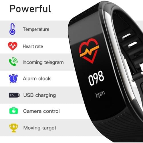 Smart Bracelet for Temperature Measurement Monitoring Heart Rate and Blood Pressure Multifunctional Waterproof Exercise Watch