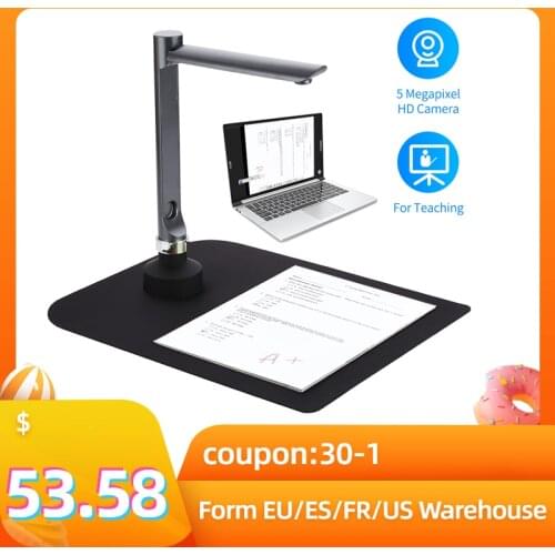 Aibecy F60A USB Document Camera Scanner 5 Mega-Pixel Camera A4 Capture with LED Light Teaching Software for Teacher Classroom