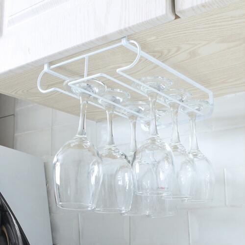 Bar Hanger Shelf Wine Glass Rack New Useful Stainless Steel Wine Rack for Holder Glasses Storage Bar Kitchen 6-9 Cups Hanging