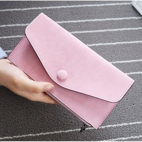 Women Long Leather Bifold Wallet Portable Cards Holder Cash Phone Holder Purse Large Capacity Handbag 10.7 x 19.6CM