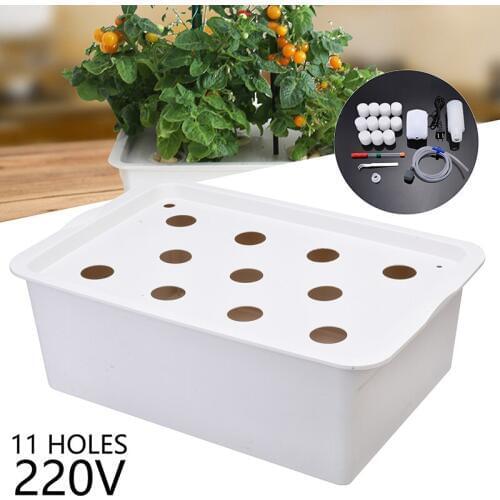 1pc Hydroponics Box 11 Holes Plant Site Hydroponic System Garden Seeding Cabinet Box Grow Kits Nursery Pots