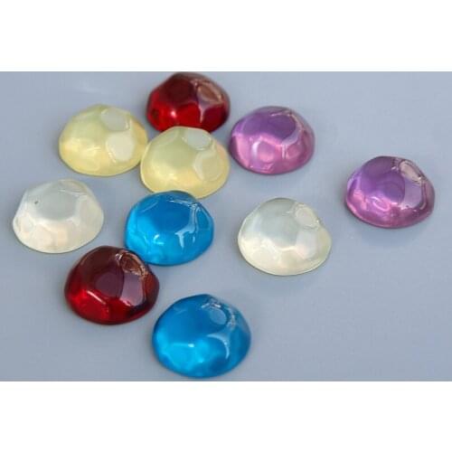 10pcs Korean Trendy Sweet Resin Earrings Water Ripple semi-circular Jelly Color Earring For Women Girls Diy Jewelry Accessories