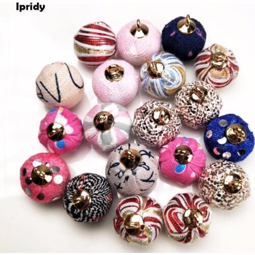 10Pcs/lot 14x16x1.4mm Linen Mixed Color Fashion Cloth Art Beads for Women Round Shape Fashion Stud Earrings Jewelry Making