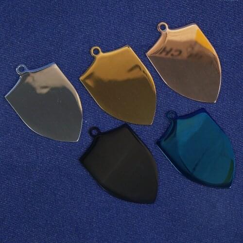10PCS 52x32mm Shield Shape Shiny Stainless Steel Dog Tag Dog ID Tag, Blank Pet Tags 103722