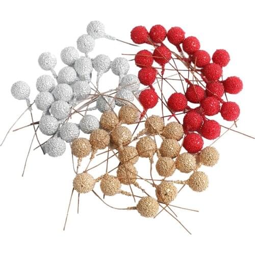 100pcs Artificial Berries Foam Christmas Party Home Decor Supplies DIY Craft